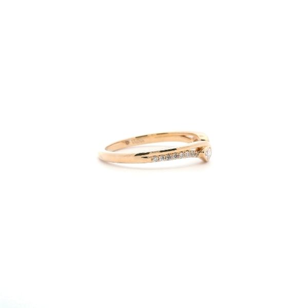14KY 0.20CTW Pear Shape Bezel Set Diamond Open Wedding Band Image 4 Kiefer Jewelers Lutz, FL