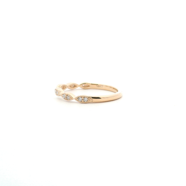 14KY 0.10CTW Diamond Vintage Navette Open Wedding Band Image 3 Kiefer Jewelers Lutz, FL