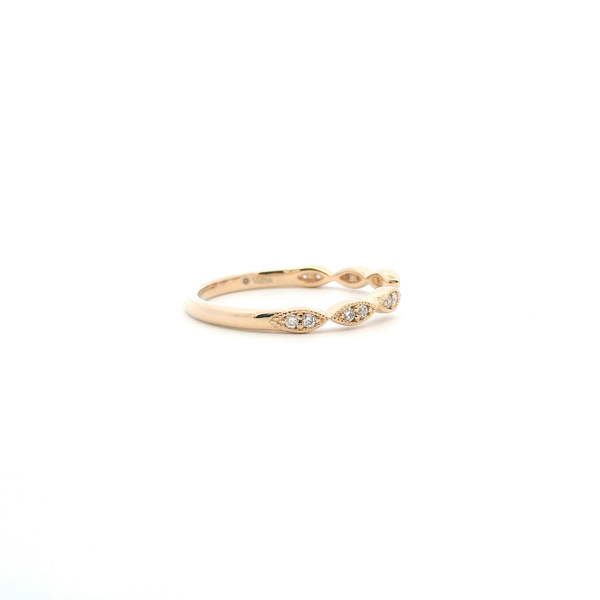 14KY 0.10CTW Diamond Vintage Navette Open Wedding Band Image 4 Kiefer Jewelers Lutz, FL