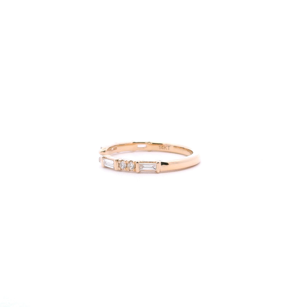 14KY 0.25CTW Bagguette and Round Diamond Open Wedding Band Image 3 Kiefer Jewelers Lutz, FL