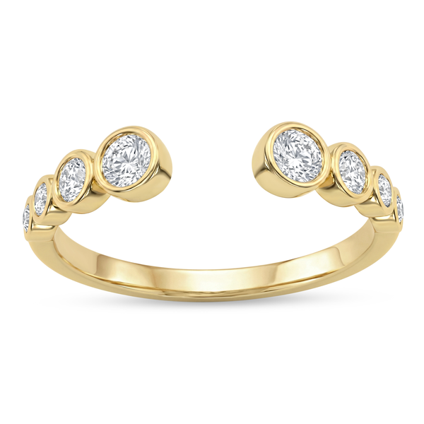14KY 0.33CTW Round Bezel Set Diamond Open Wedding Band Kiefer Jewelers Lutz, FL
