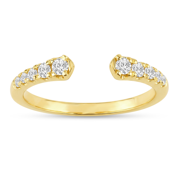 14KY 0.25CTW Graduated Prong Set Diamond Open Wedding Band Kiefer Jewelers Lutz, FL