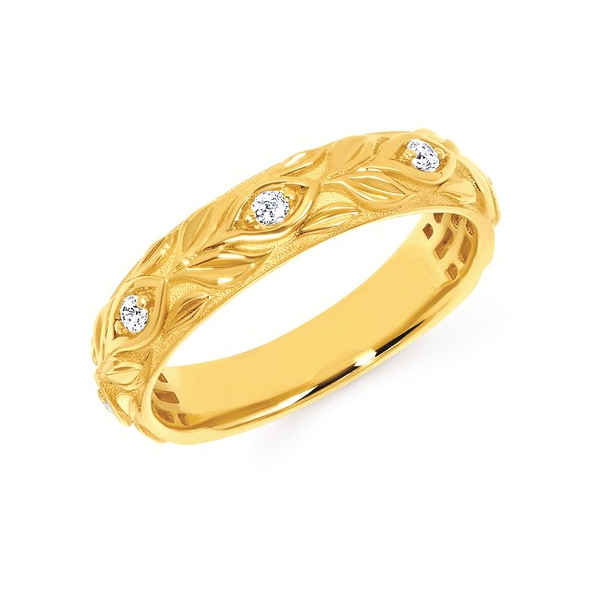 14KY 0.10CTW Diamond Vintage Scroll Style Band Kiefer Jewelers Lutz, FL