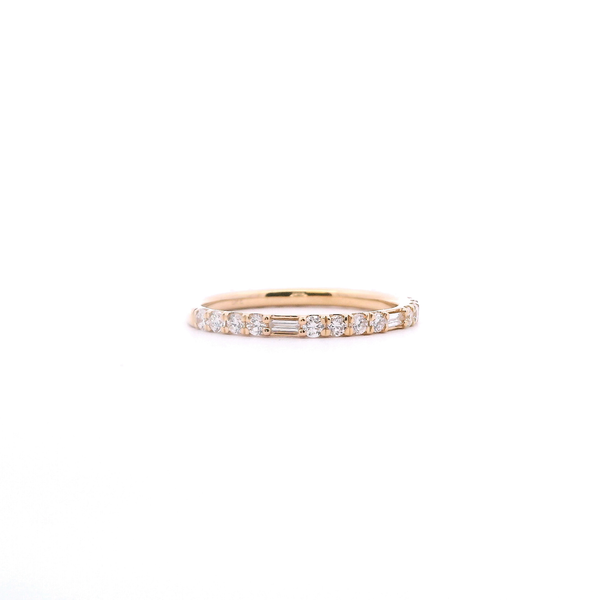 14KY 0.50CTW Round and Baguette Diamond Band Image 4 Kiefer Jewelers Lutz, FL