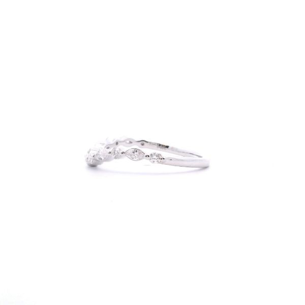 14KW 0.35CTW Marquise and Round Diamond Band Image 3 Kiefer Jewelers Lutz, FL