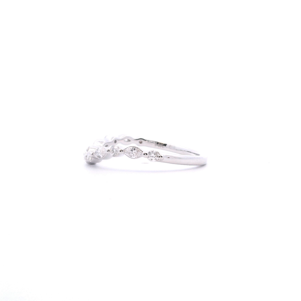 14KW 0.35CTW Marquise and Round Diamond Band Image 3 Kiefer Jewelers Lutz, FL