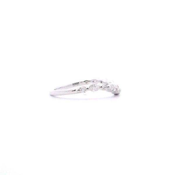 14KW 0.35CTW Marquise and Round Diamond Band Image 4 Kiefer Jewelers Lutz, FL