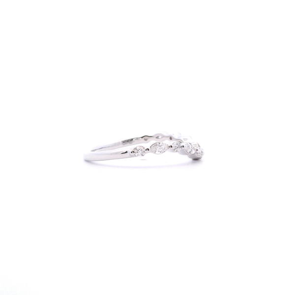 14KW 0.35CTW Marquise and Round Diamond Band Image 4 Kiefer Jewelers Lutz, FL