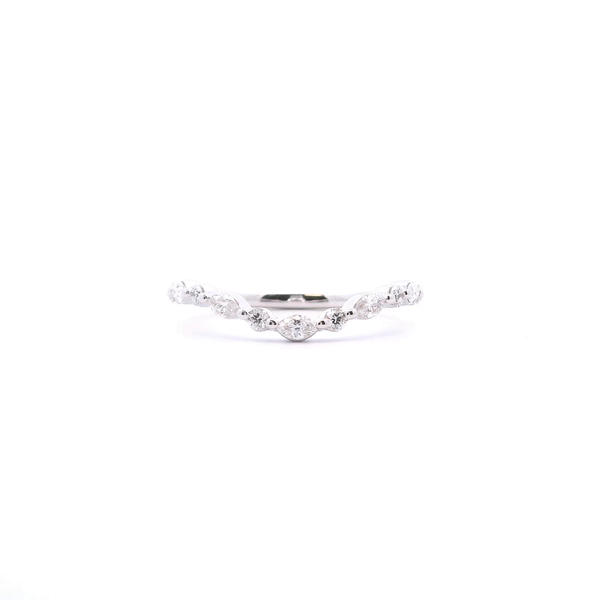 14KW 0.35CTW Marquise and Round Diamond Band Kiefer Jewelers Lutz, FL