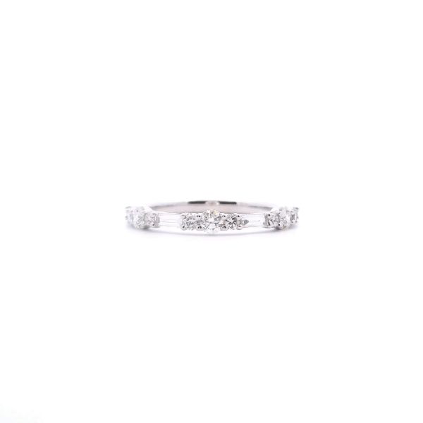 14KW 0.50CTW Baguette and Round Diamond Band Kiefer Jewelers Lutz, FL