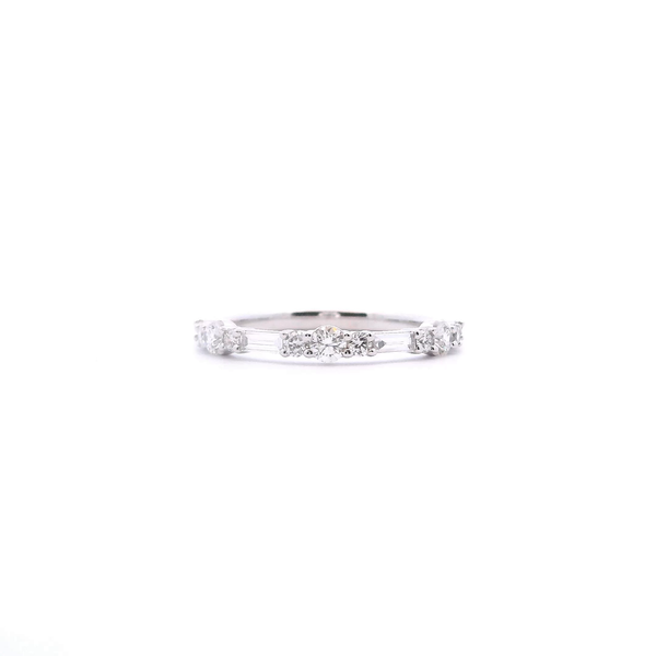 14KW 0.50CTW Baguette and Round Diamond Band Kiefer Jewelers Lutz, FL