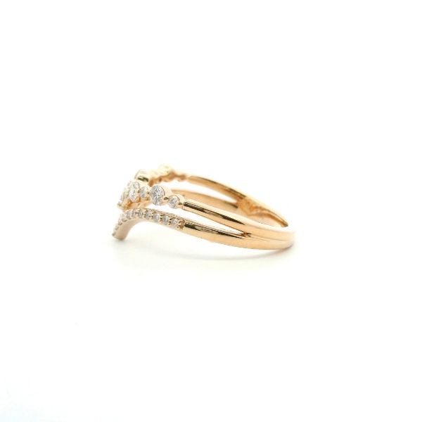 14KY Diamond Chevron Wedding Band Image 3 Kiefer Jewelers Lutz, FL