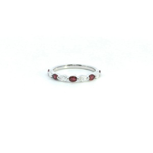 14KW Marquise Ruby and Diamond Wedding Band Kiefer Jewelers Lutz, FL