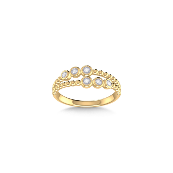 10KY 0.08CTW Bezel Set Diamond Beaded Fashion Ring Kiefer Jewelers Lutz, FL