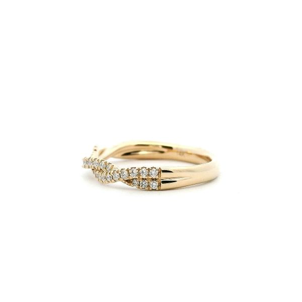 14KY Diamond Twist Wedding Band Image 4 Kiefer Jewelers Lutz, FL