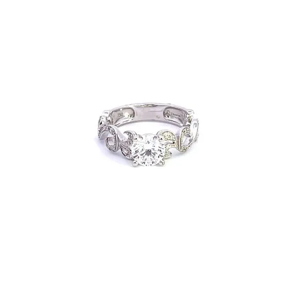 18K Scroll Work Engagement Ring Setting Kiefer Jewelers Lutz, FL