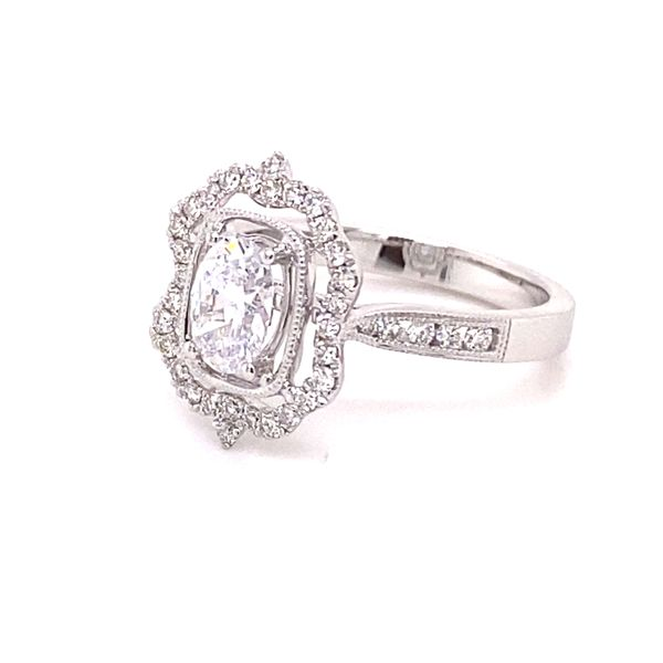 18K Vintage Style Diamond Engagement Ring Setting Image 2 Kiefer Jewelers Lutz, FL