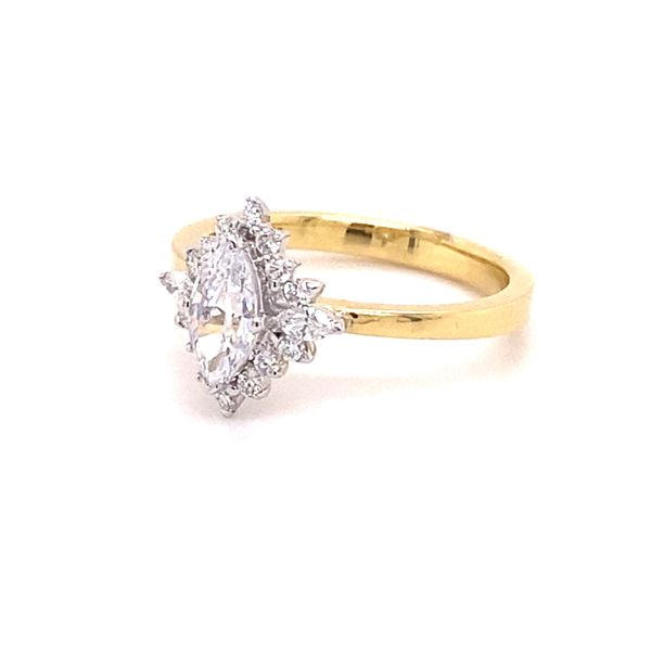 18K Diamond Halo Engagement Ring Setting Image 2 Kiefer Jewelers Lutz, FL