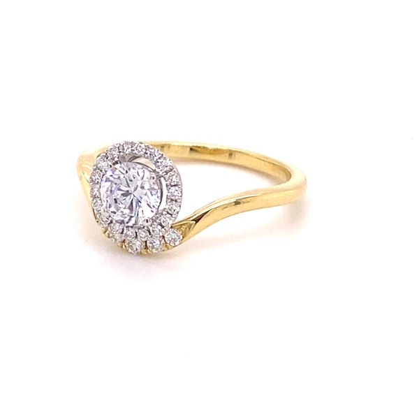 18K Diamond Halo Engagement Ring Setting Image 2 Kiefer Jewelers Lutz, FL