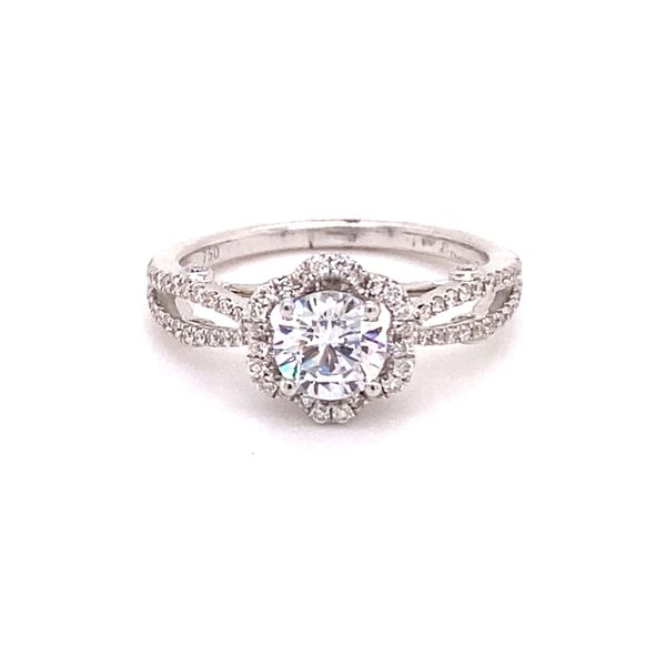 18K Diamond Floral Halo Engagement Ring Setting Kiefer Jewelers Lutz, FL