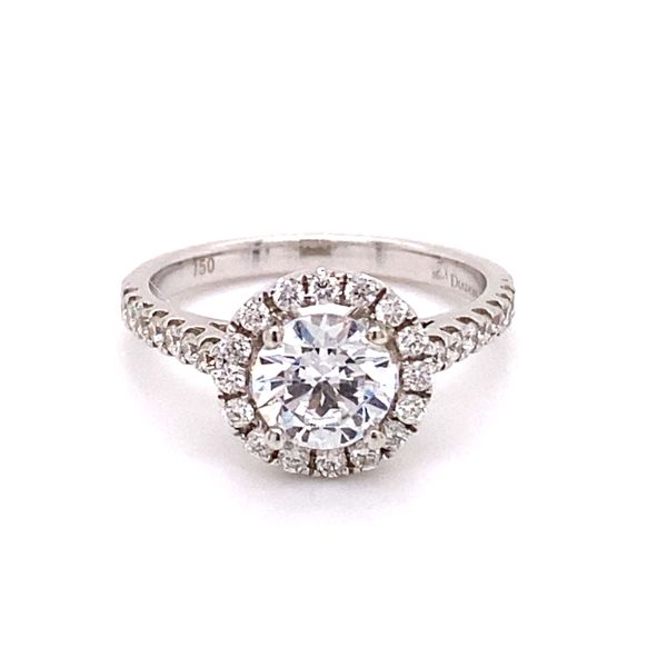 18K Diamond Halo Engagement Ring Setting Kiefer Jewelers Lutz, FL