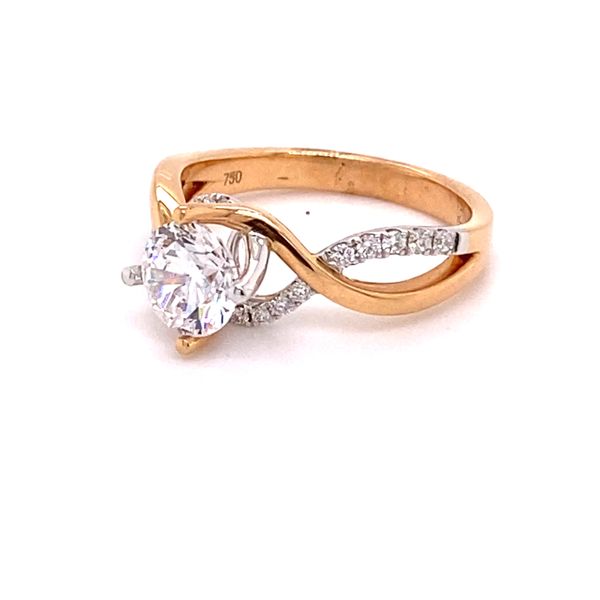 18K Diamond Two-Tone Engagement Ring Setting Image 2 Kiefer Jewelers Lutz, FL