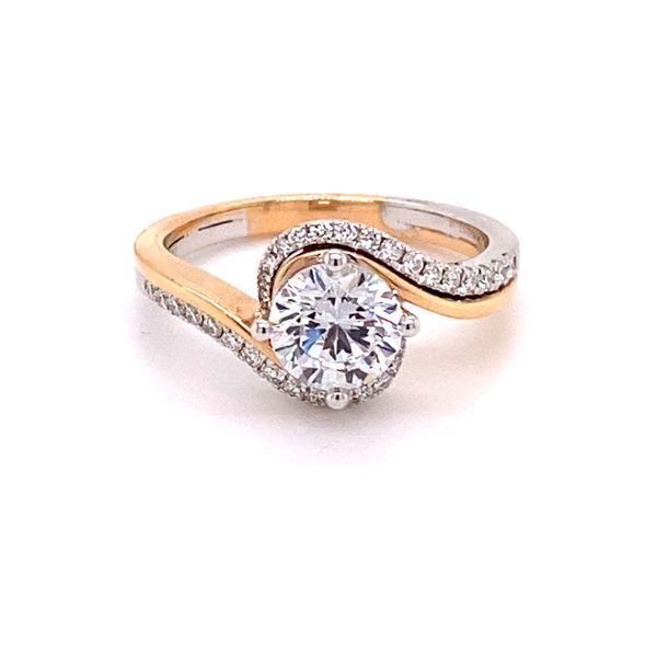 18K Diamond Two-Tone By Pass Engagement Ring Setting Kiefer Jewelers Lutz, FL