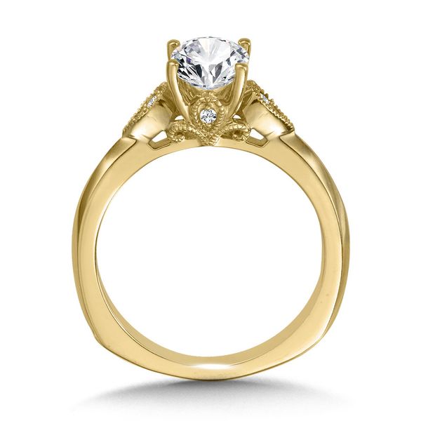 Valina Vintage Milgrain Beaded Oval Engagement Ring Mounting Image 2 Kiefer Jewelers Lutz, FL