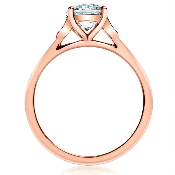 14K Solitaire Flower Engagement Ring Setting Image 3 Kiefer Jewelers Lutz, FL