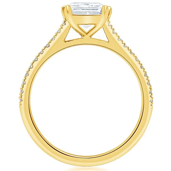 14K Emerald Cut Diamond Engagement Ring Setting Image 2 Kiefer Jewelers Lutz, FL