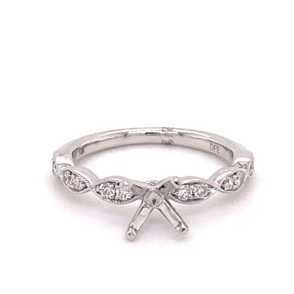 14K Scalloped Edge Engagement Ring Setting Kiefer Jewelers Lutz, FL
