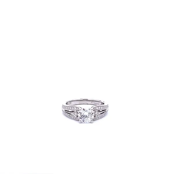 18K Art Deco Style Engagement Ring Setting Kiefer Jewelers Lutz, FL
