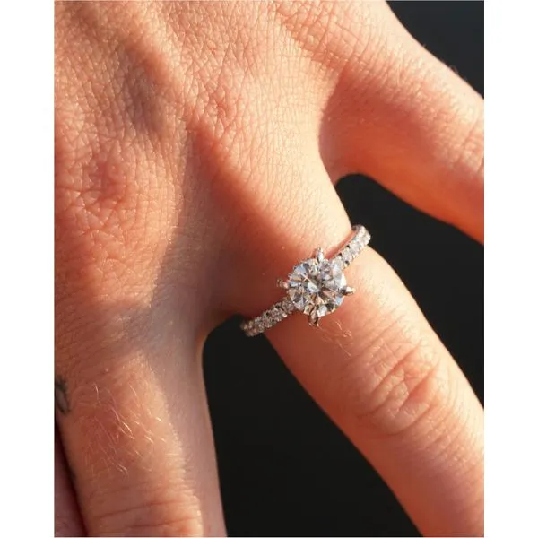 14K Straight Hidden Halo Diamond Engagement Ring Setting Image 2 Kiefer Jewelers Lutz, FL