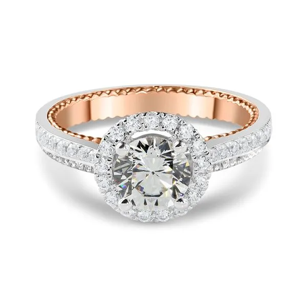 18K Diamond Two-Tone Halo Engagement Ring Setting Image 2 Kiefer Jewelers Lutz, FL