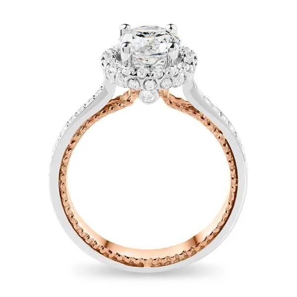 18K Diamond Two-Tone Halo Engagement Ring Setting Kiefer Jewelers Lutz, FL