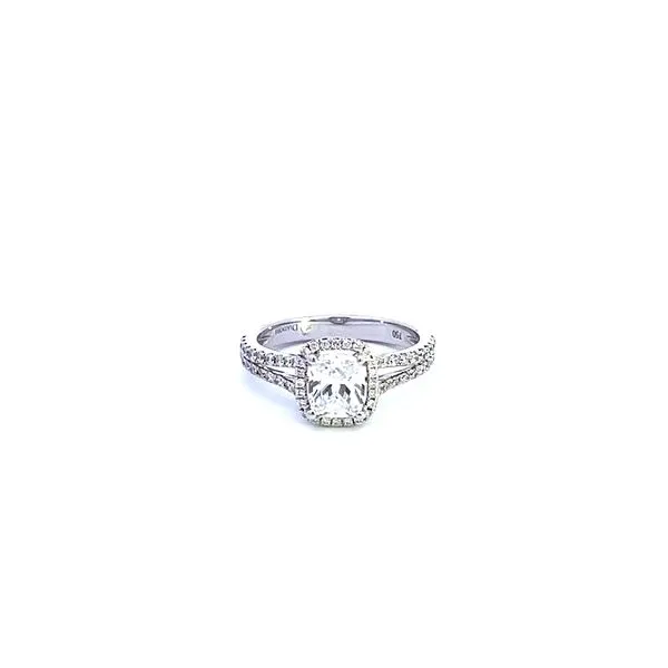 18K Halo Double Band Engagement Ring Setting Kiefer Jewelers Lutz, FL