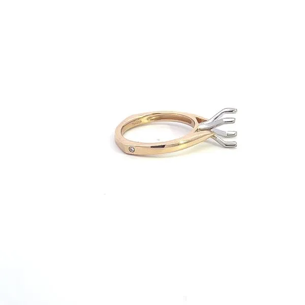 14K Two-Tone Cathedral Solitaire Engagement Ring Setting Image 4 Kiefer Jewelers Lutz, FL