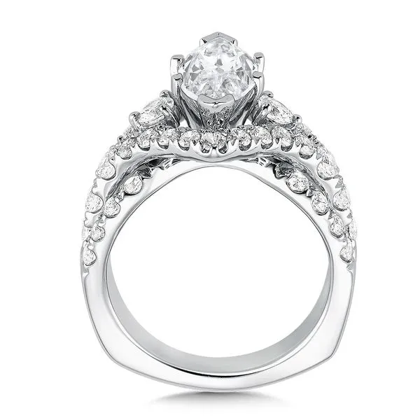 14KW 1.72 CTW Split-Shank Halo Engagement Ring Setting Image 2 Kiefer Jewelers Lutz, FL