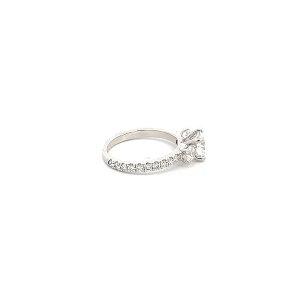14K .95CTW 3-Stone Diamond Engagement Ring Setting thumb image 3