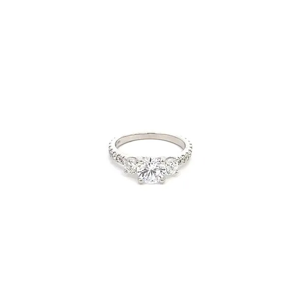 14K .95CTW 3-Stone Diamond Engagement Ring Setting thumb image 1