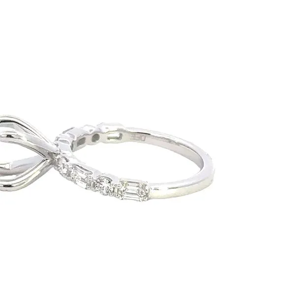 14KW .75CTW Alternating Emerald Cut and Round Cut Diamond Semi-Mounting Image 4 Kiefer Jewelers Lutz, FL
