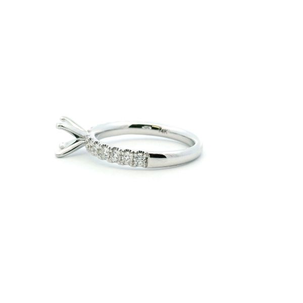 14KW .50ctw G-H/VS2 Diamond Semi Mount Engagement Ring Setting Image 4 Kiefer Jewelers Lutz, FL