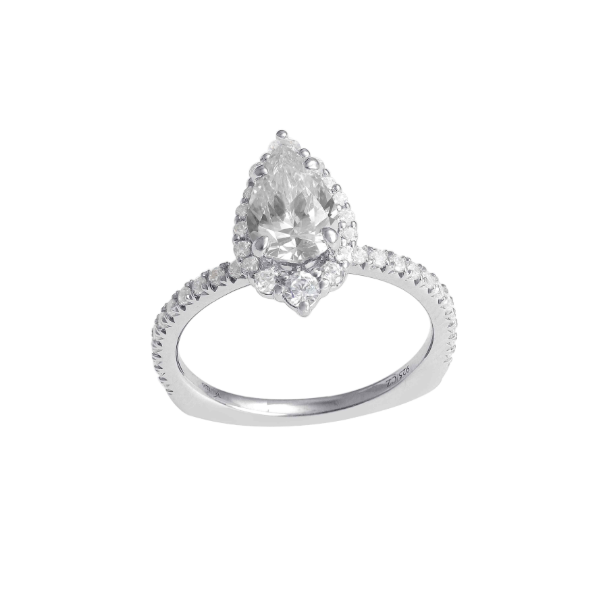 14KW Pear Shaped Diamond Halo Semi-Mounting by Valina Kiefer Jewelers Lutz, FL