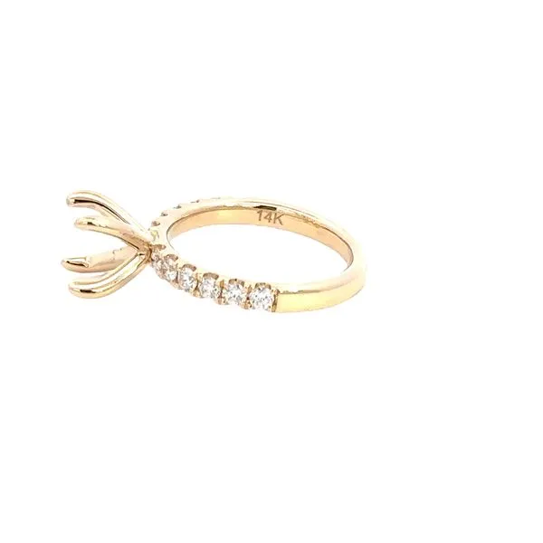14KY .63CTW Diamond Fishtail Set Semi-Mounting Engagement...