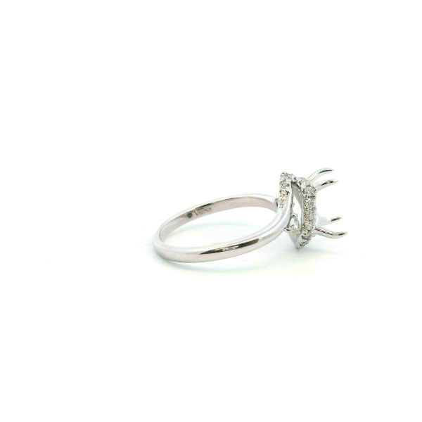 14KW Diamond Halo Twist Engagement Ring Semi-Mounting Image 3 Kiefer Jewelers Lutz, FL