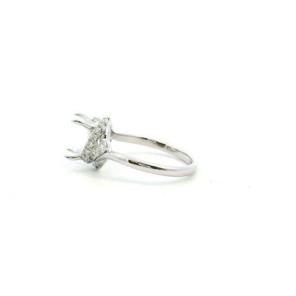 14KW Diamond Halo Twist Engagement Ring Semi-Mounting Image 4 Kiefer Jewelers Lutz, FL