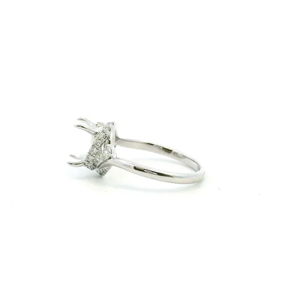 14KW Diamond Halo Twist Engagement Ring Semi-Mounting Image 4 Kiefer Jewelers Lutz, FL