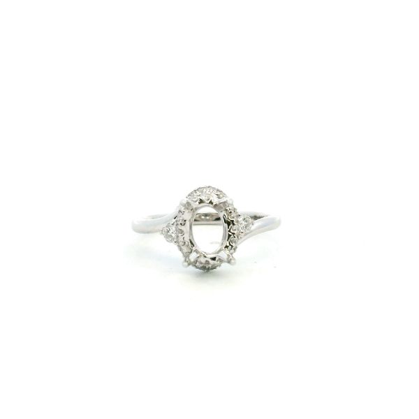 14KW Diamond Halo Twist Engagement Ring Semi-Mounting Kiefer Jewelers Lutz, FL