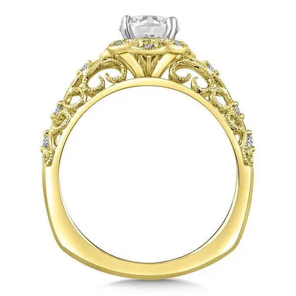 14KY Diamond Vintage Inspired Engagement Ring Semi-Mounting Image 2 Kiefer Jewelers Lutz, FL