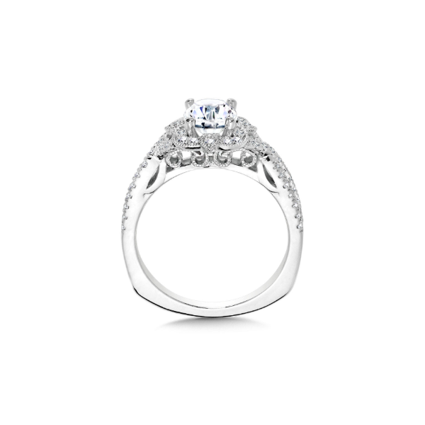 14KW Vintage Style Halo Engagement Ring Semi-Mounting Image 2 Kiefer Jewelers Lutz, FL